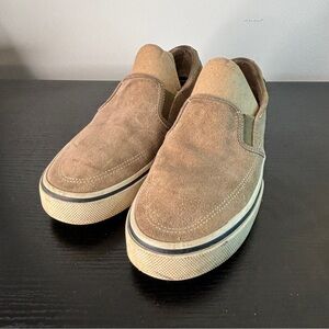 Sperry Top-Sider Halyard Slip-On Memory Foam Sneakers Men's Size 9US Tan Suede